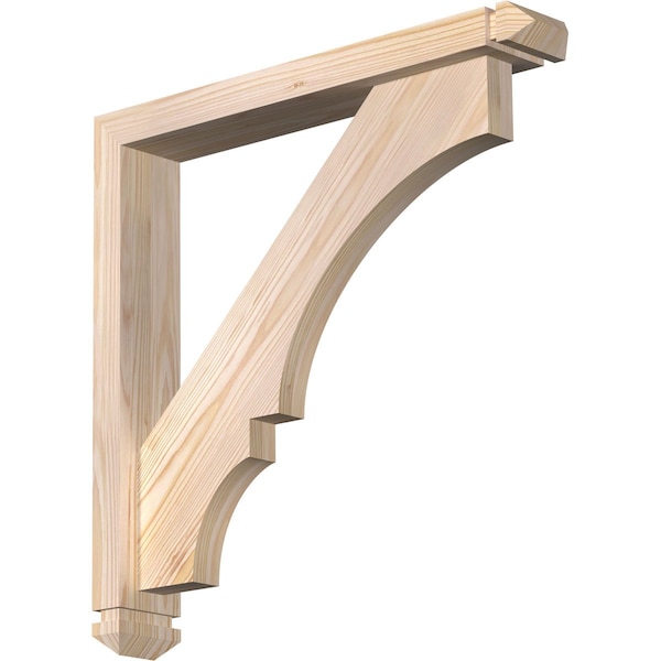 Ekena Millwork Balboa Arts and Crafts Smooth Bracket w/ Offset Brace, Douglas Fir, 3 1/2"W x 22"D x 22"H BKT0402X22X22BOA03SDF - main
